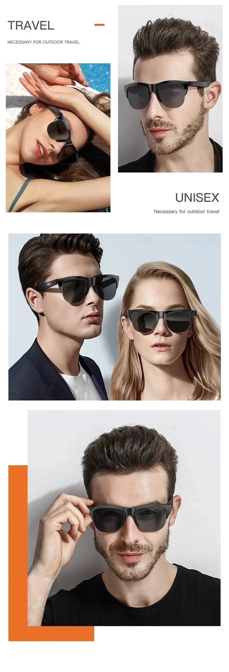 Xiaomi MIJIA Smart Sunglasses Glasses Bluetooth Call Outdoor Sports Headphones HIFI Blue Light Waterproof Anti-UV For Men Women