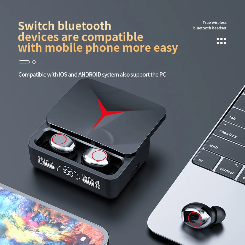 M90 PRO TWS Wireless Headphones With Microphone Bluetooth 5.3 Earphones High Quality Stereo Earbuds Sports Waterproof Headsets