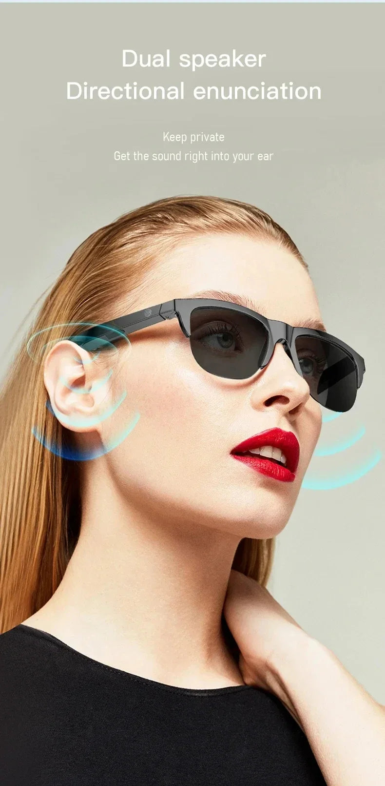 Xiaomi MIJIA Smart Sunglasses Glasses Bluetooth Call Outdoor Sports Headphones HIFI Blue Light Waterproof Anti-UV For Men Women